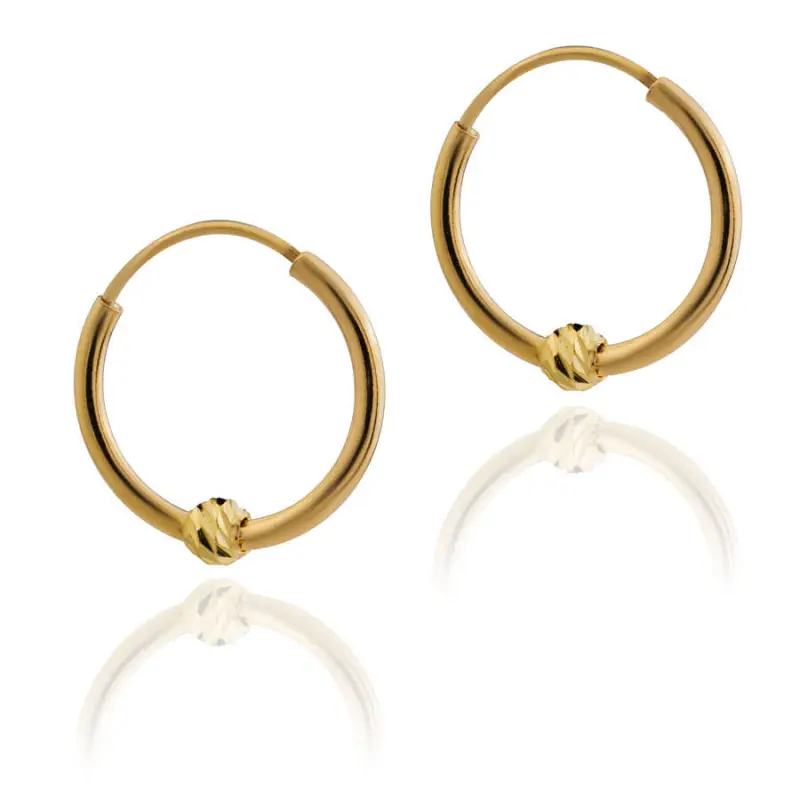 خرید گوشواره حلقه ای البرنادو 1 گوی طلایی طلا