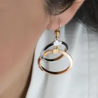 گوشواره طلا شنل ترک دایره - تصویر 1