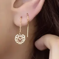 گوشواره طلا بخیه طرح تمام قلب کالکشن طاها - تصویر 1