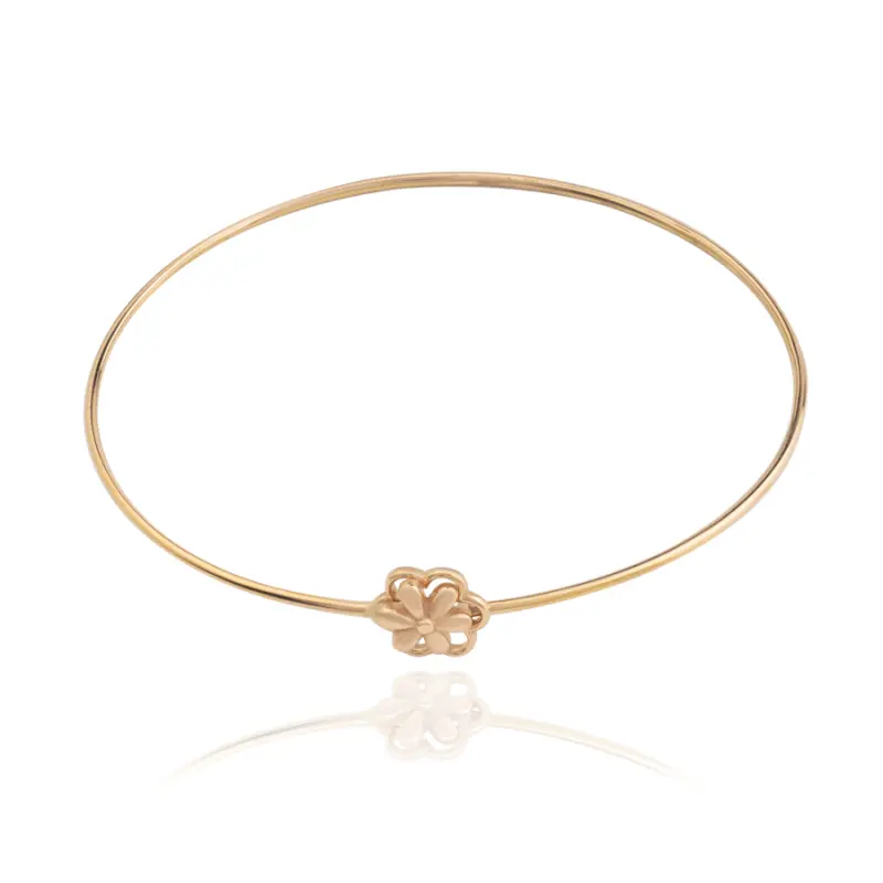 خرید دستبند النگویی طلا قفل گل طلا