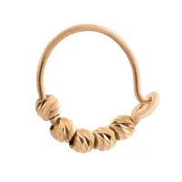 گوشواره طلا حلقه ای مدل البرنادو 5 گوی 01 - تصویر 1