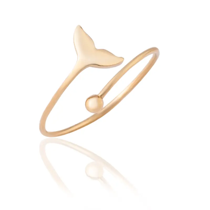 خرید انگشتر مینیمال مدل دم دلفین طلا