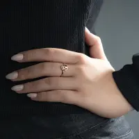 انگشتر طلا مینیمال مدل گل تک برگ - تصویر 1