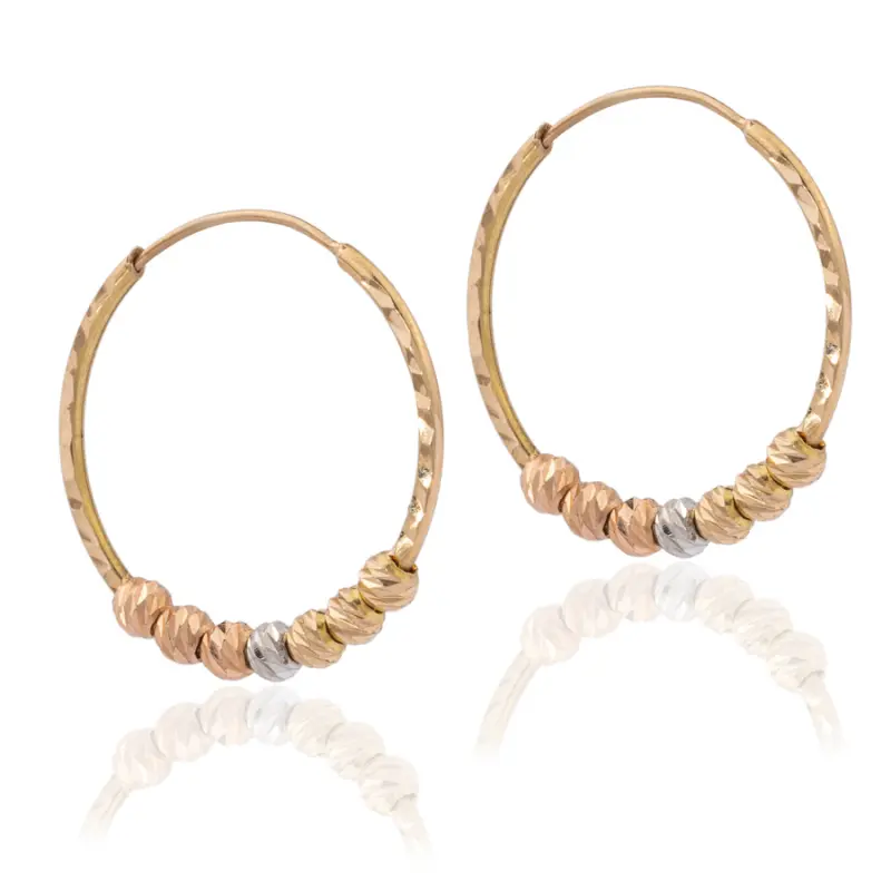 خرید گوشواره حلقه ای البرنادو سایز بزرگ طلا