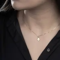 پلاک طلا (آویز) تراش خورده گل - تصویر 1