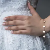 دستبند طلا زنجیری مدل پولکی - تصویر 1