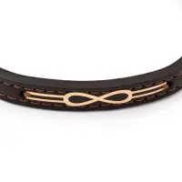 دستبند چرم مردانه طرح بی نهایت کد D01 - تصویر 2
