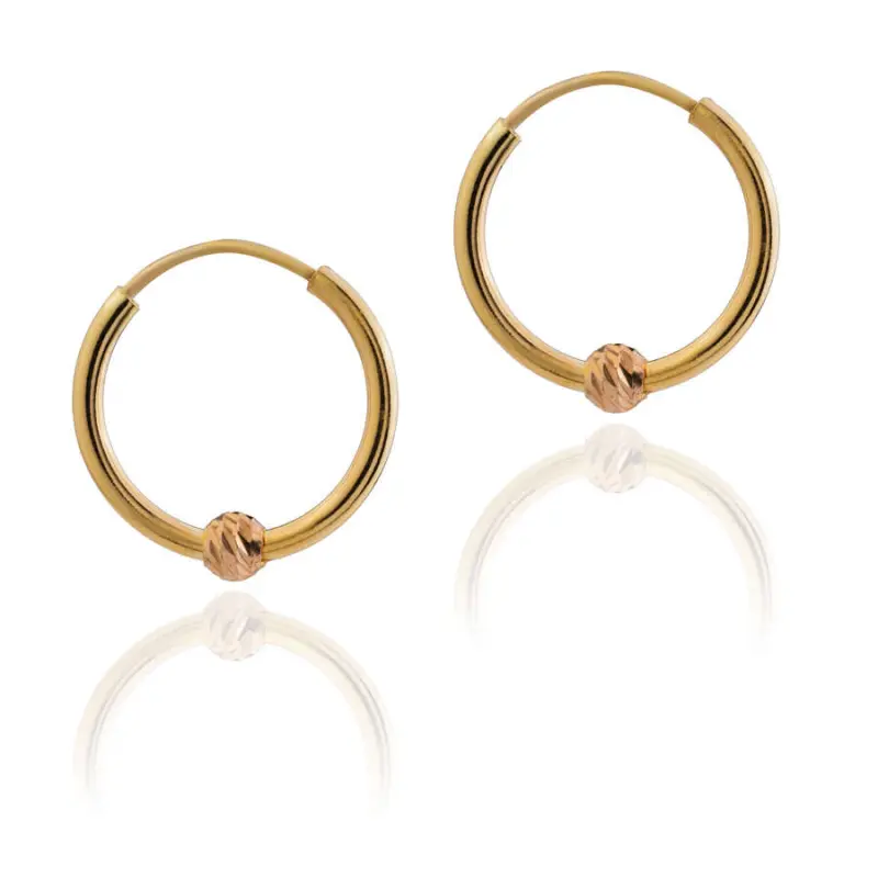 خرید گوشواره حلقه ای البرنادو 1 گوی رزگلد طلا